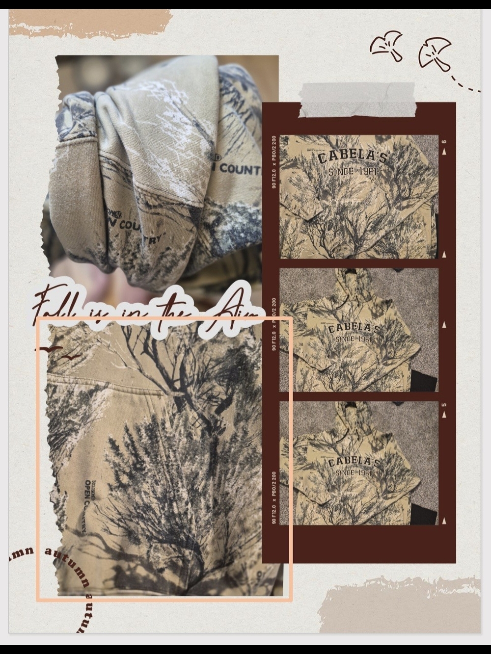 Cabela's Tan Tree-Print Pullover Sweatshirt